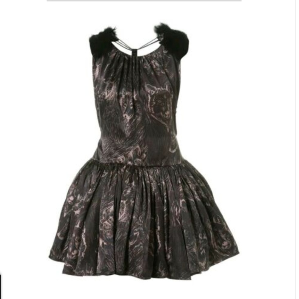 Topshop Unique AW10 Silk Wolf Print Ballerina Dres
